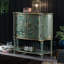 Console verte et or massif + forme libre en bois manufacturé