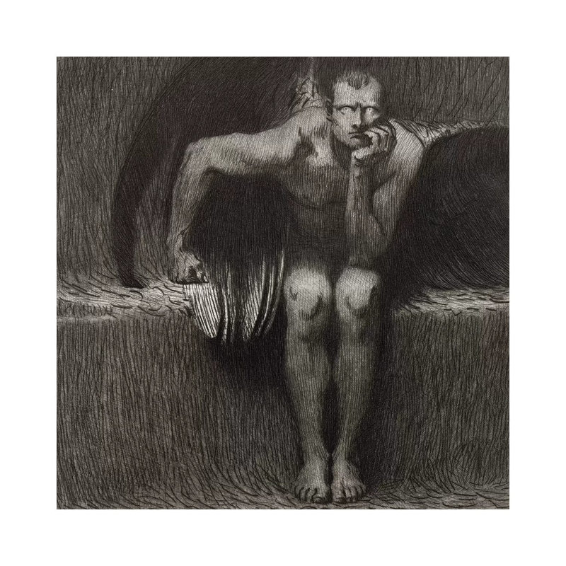 Lucifer, 1892 by Franz Von Stuck - Painting on Canvas, 45.72cm H x 45.72cm W x 3.81cm D, Wrapped Canvas