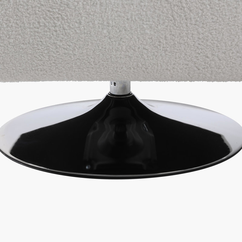 Fauteuil club pivotant 30,5 pouces Deysia, Fausse fourrure blanche
