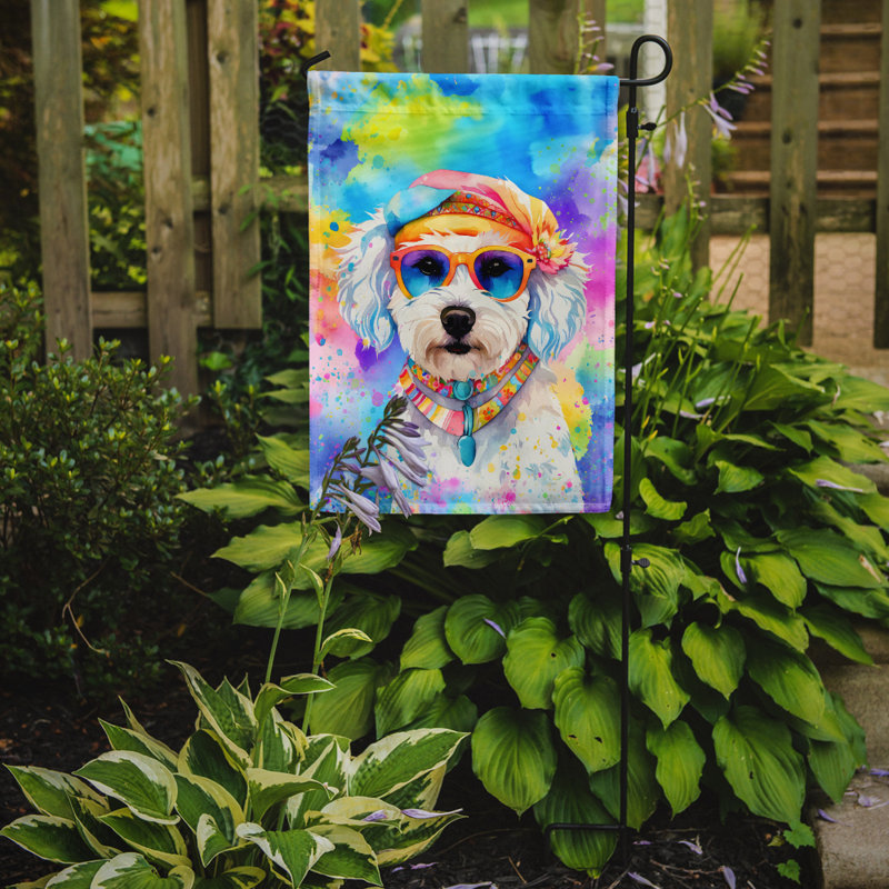 Drapeau de jardin Hippie Dawg, Bichon frisé