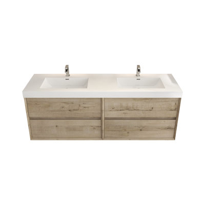 70.4'' Double Bathroom Vanity with Plastic Top