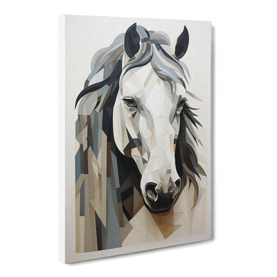 Shire Horse Geometric - Wrapped Canvas