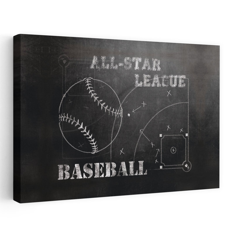 Baseball Plays Contemporary Art, 24" H x 36" W