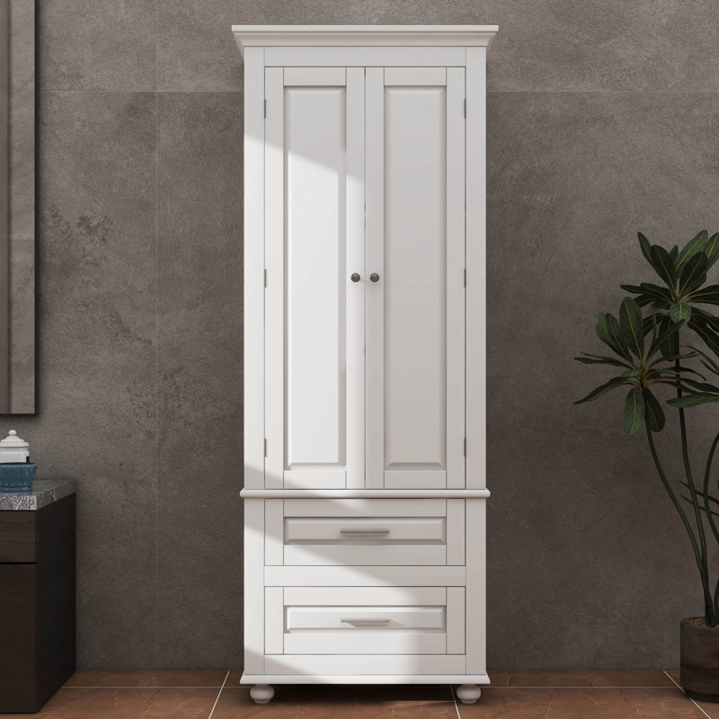 Tall Storage Cabinet With Two Drawers