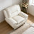 Modern White Faux Leather Single Sofa Chair with Metal Legs-262371803