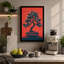 Bonsai in Red Light Japandi 1 Piece Wrapped Canvas Wall Art-528643771-528643764