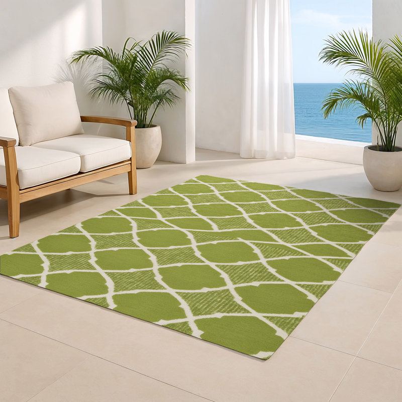 Tapis brun intérieur et extérieur Trellis, Rectangle 5 pi x 7 pi