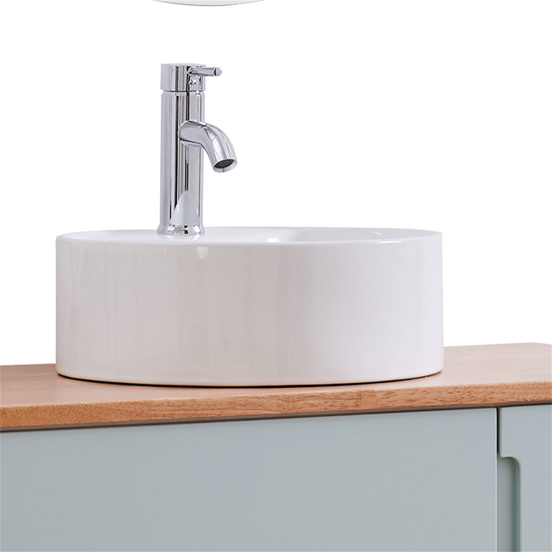 Bathroom Vessel Sink 15.7" X 5.7" Round Bowl Sink
