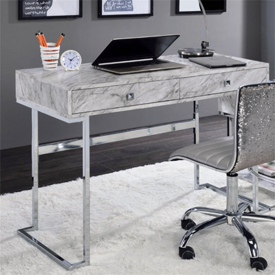 Bureau d'écriture rectangulaire avec 2 tiroirs (sans les chaises de bureau)