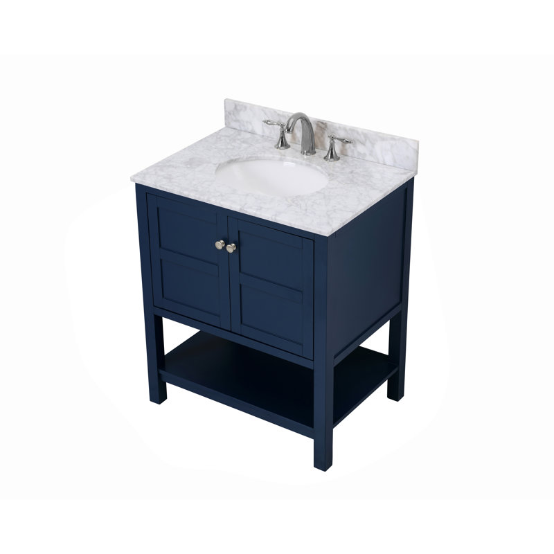 Ensemble de meuble-lavabo simple 30 po Amyra, Bleu marine