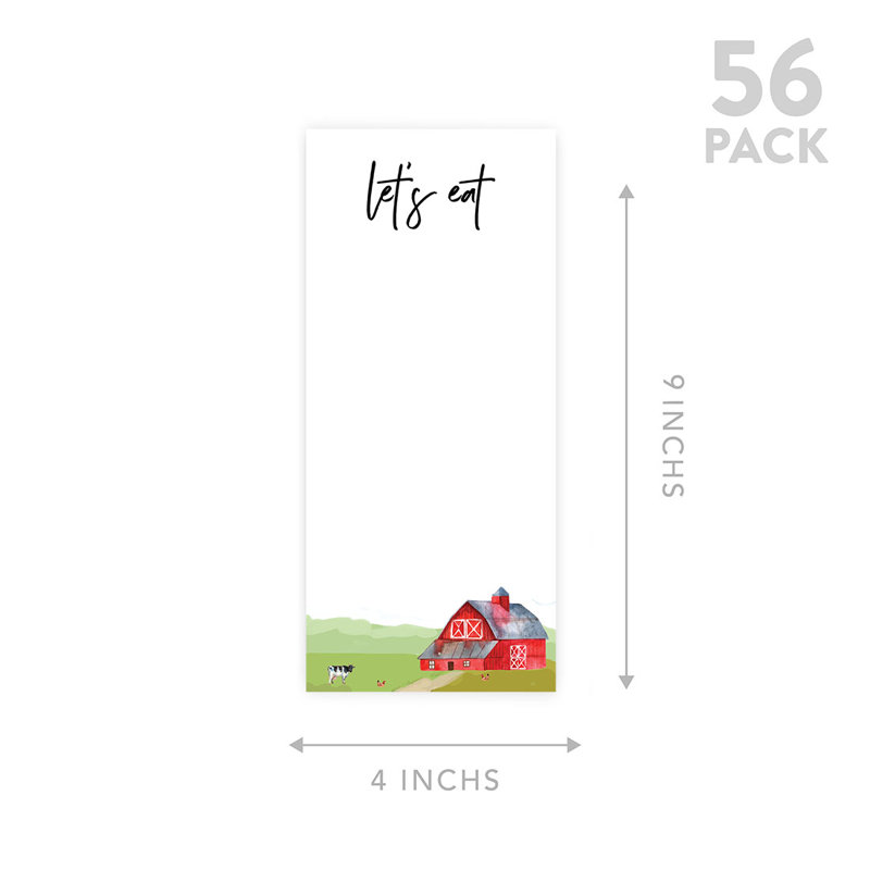 Cartes de menu de mariage Barn Barn