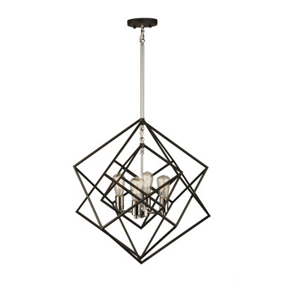 Holzman 4 - Light Dimmable Geometric Chandelier