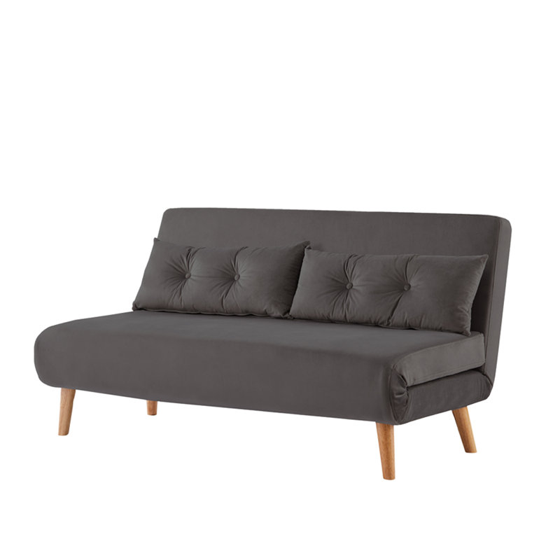 Wallen 2 Seater Velvet Sleeper, Grey