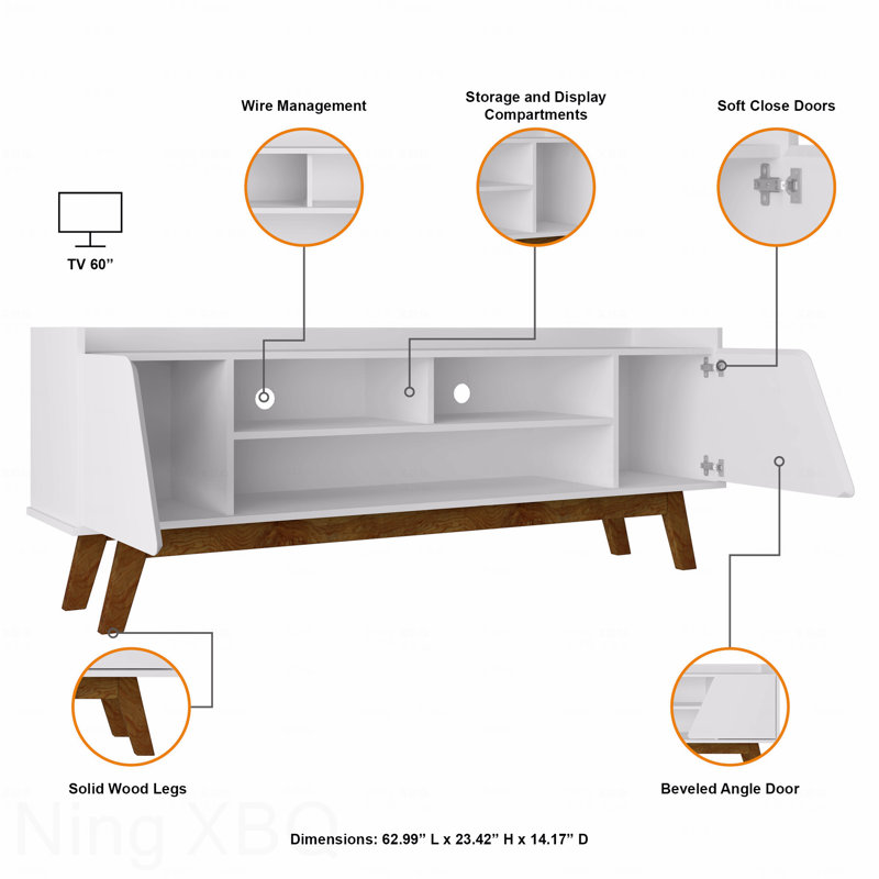 TV Stand In White, White