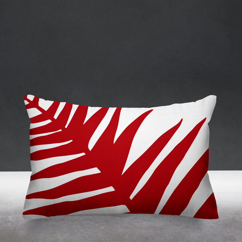 Fielding Outdoor Reversible Throw Pillow, Red