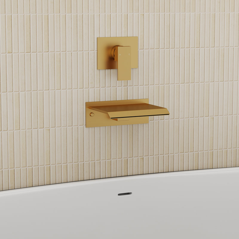 Robinet de baignoire romaine à une poignée, Or brossé