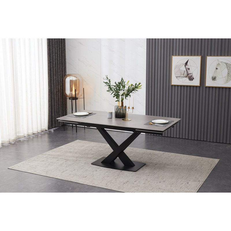 Abbie-J Ceramic Extending Dining Table, Grey