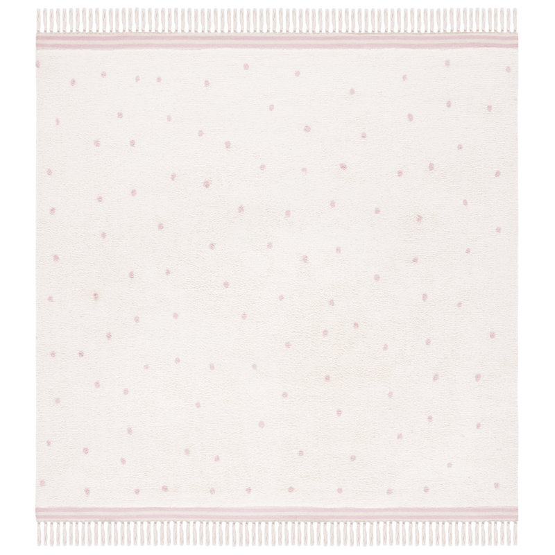 Tapis ivoire / rose Easy Care 212, Carré 6 pi