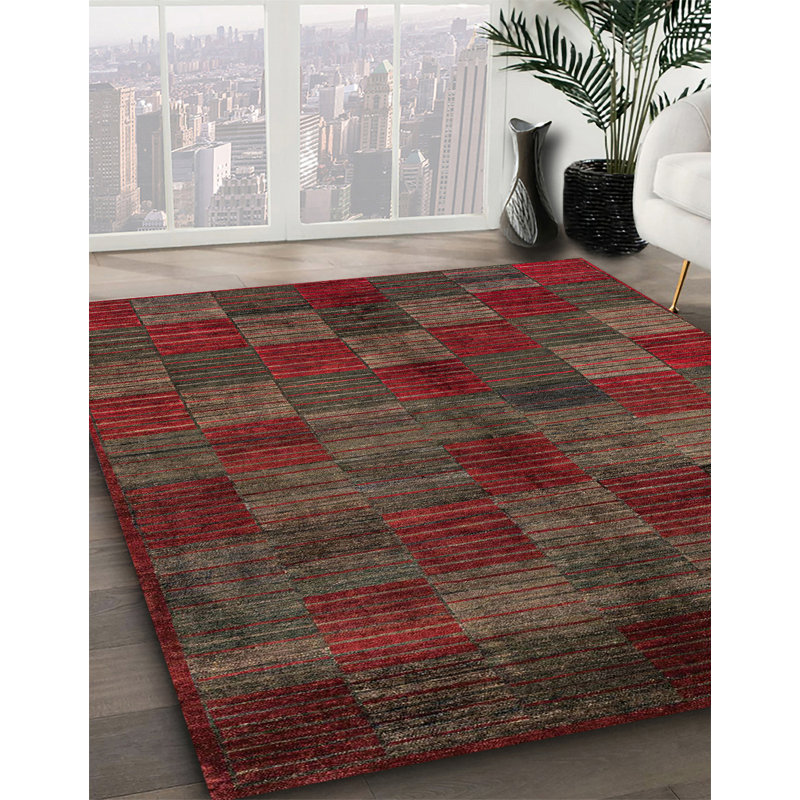 Tapis abstrait moderne 4225, Carré 7 pi