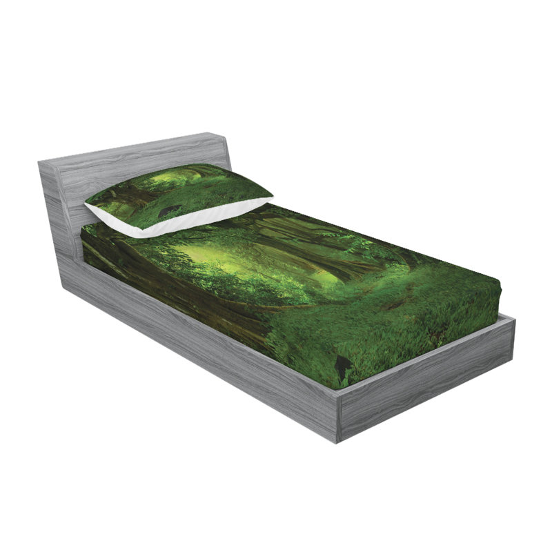 Drap-housse et coussin décoratif Ambesonne, Ensemble de draps pour lit simple + 5 pièces supp