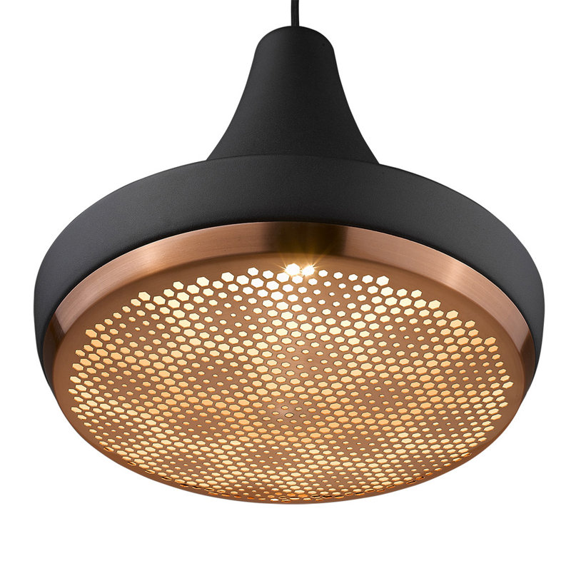 Luminaire suspendu en forme de goutte à 1 lumière Beloit, Noir mat