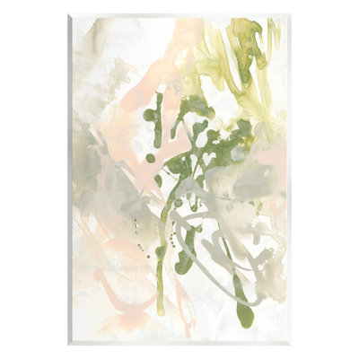 Art mural abstrait vert et beige par June Erica Vess