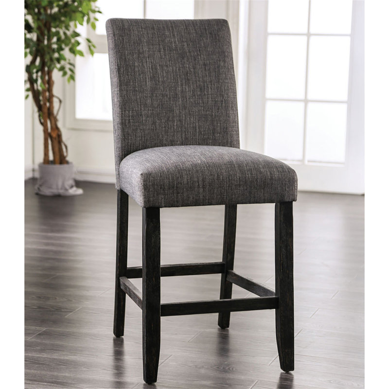 Ensemble de 2 chaises rembourrées à hauteur de comptoir en tissu