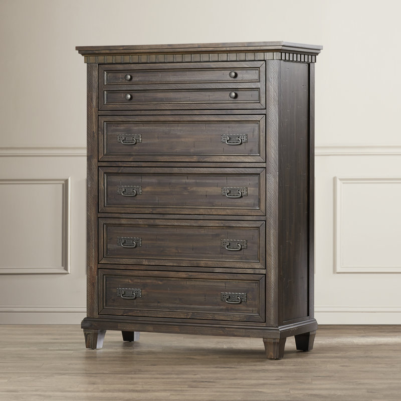 Kristel Solid Wood 40'' W 5 - Drawer Dresser