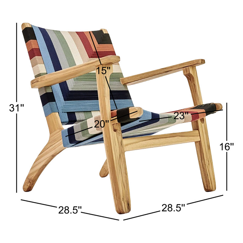 Masaya Upholstered Armchair, Vaqueano Pattern, Natural
