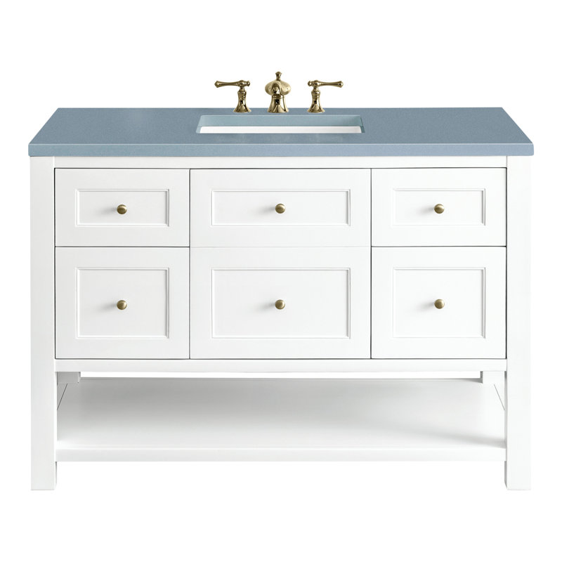 Breckenridge 48'' W Single Vanity, Cala Blue, 8" Widespread, Bright White