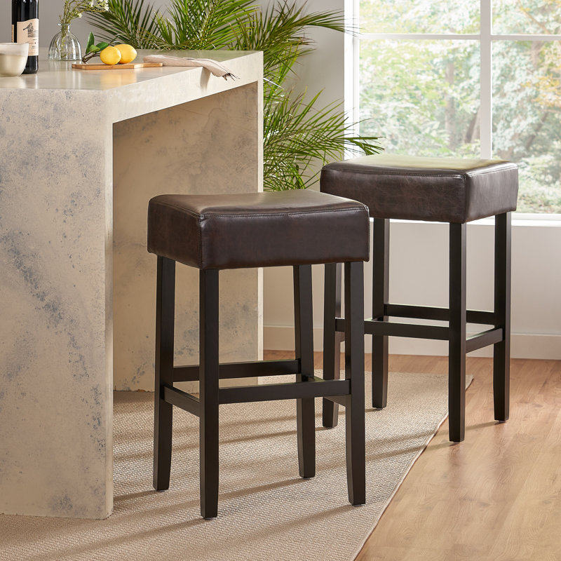 Upholstered Counter Stool, Brown