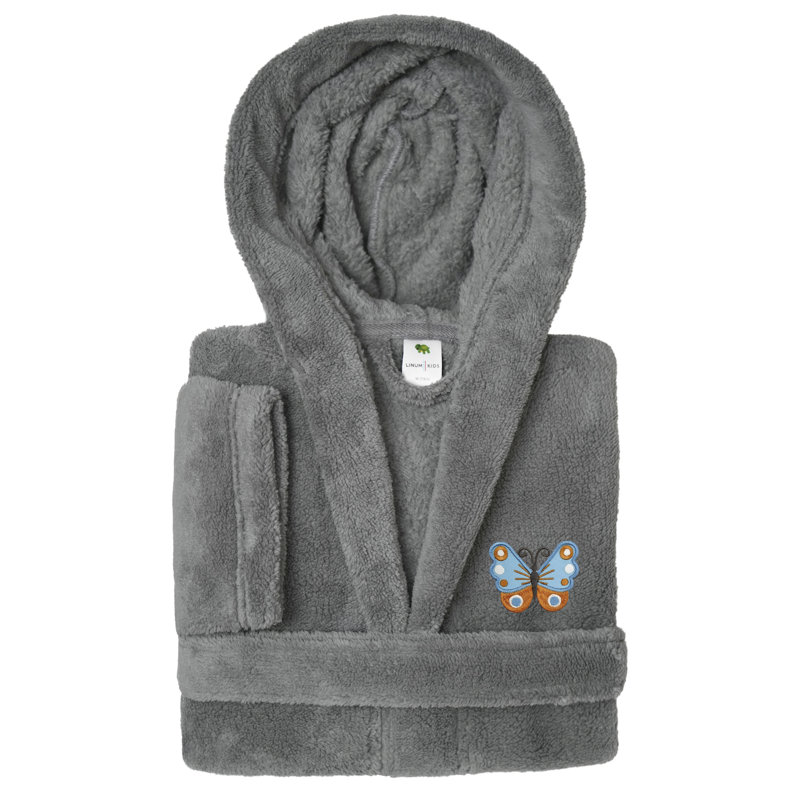Peignoir 100% polyester Linum Kids, S, Gris