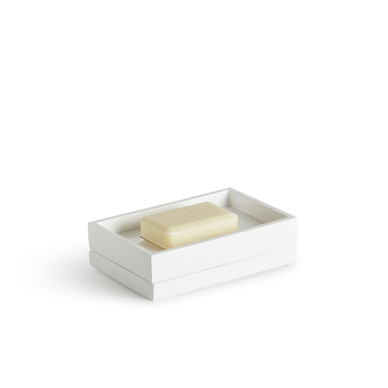 Lacquer Bath Soap Dish, White