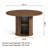 47" Round Farmhouse Dining Table For 4, Kitchen Table With 2-Layer Storage Rack & Smooth Sliding Wood Doors, Iron Frame Support - For Kitchen & Living Room-1635250766