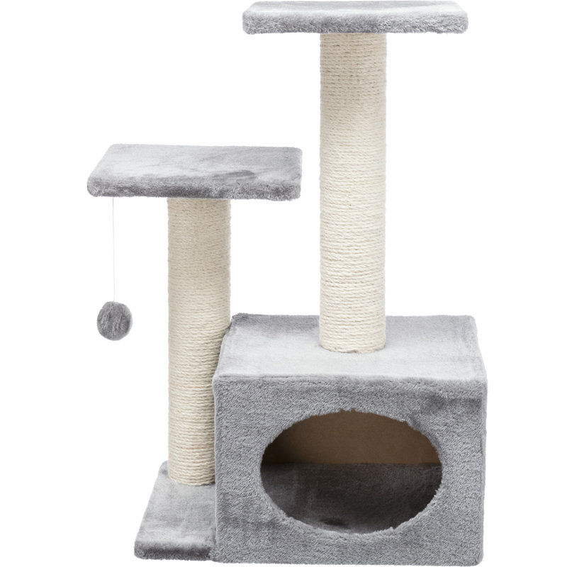 TRIXIE Valencia 28" Cat Tree, 3-Level Cat Tower, Sisal Scratching Posts, Plush Condo and Platforms, Dangling Cat Toy
