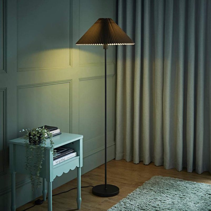 Kameron 156cm Traditional Floor Lamp, Black, Black, Yes