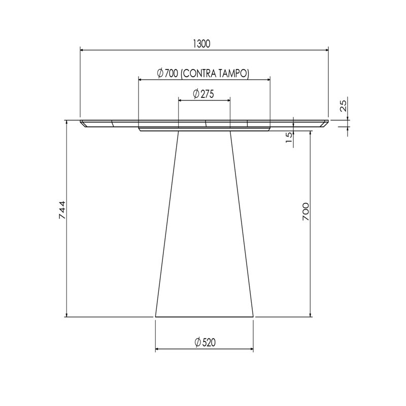 Lucy Dining Table, Damasco