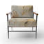 Fauteuil d'appoint rembourré beige et doré Glacier Stone Simplicity II-1457565664