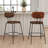 26'' H Modern Linen-like Fabric Upholstered Counter Stool With Metal Legs-428174921