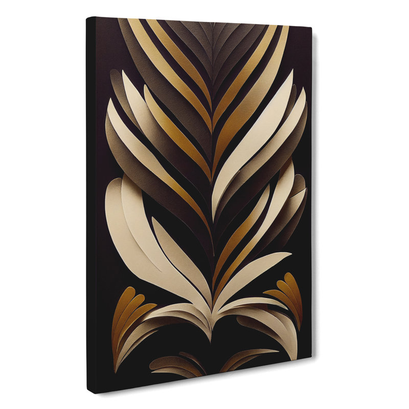 Art Deco Feather No.3 - Wrapped Canvas, 60cm H x 40cm W x 3cm D
