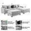 Canapé modulaire en velours côtelé 4 pièces Cottie-96766409