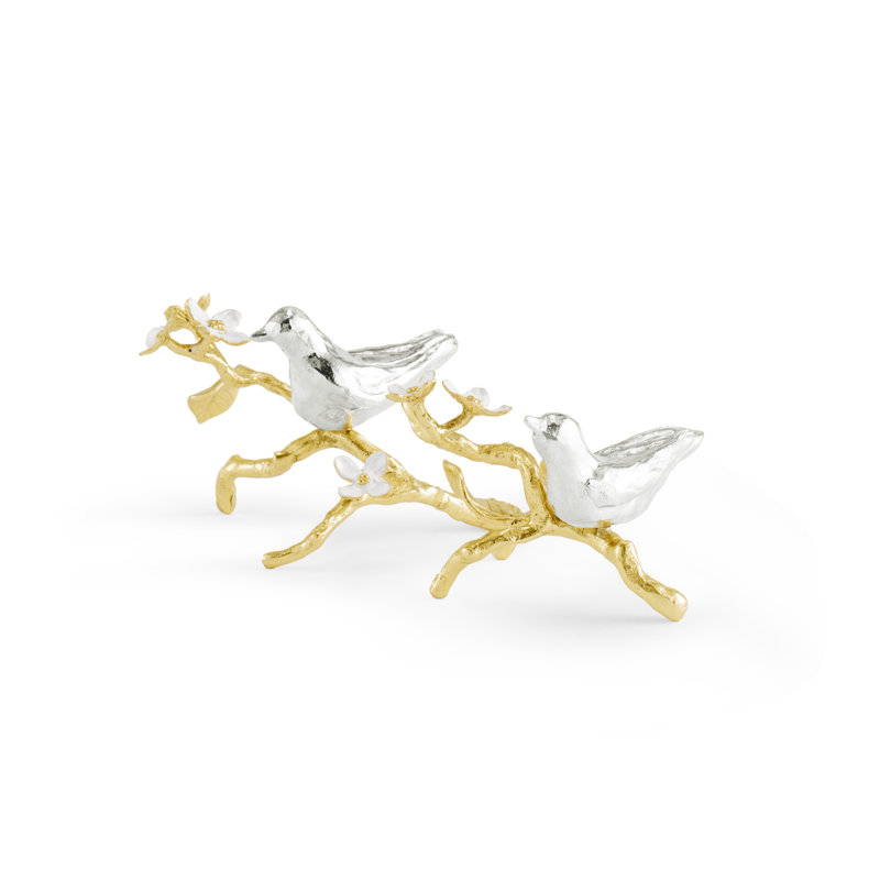 Lovebirds Silver & Gold Birds Decorative Object
