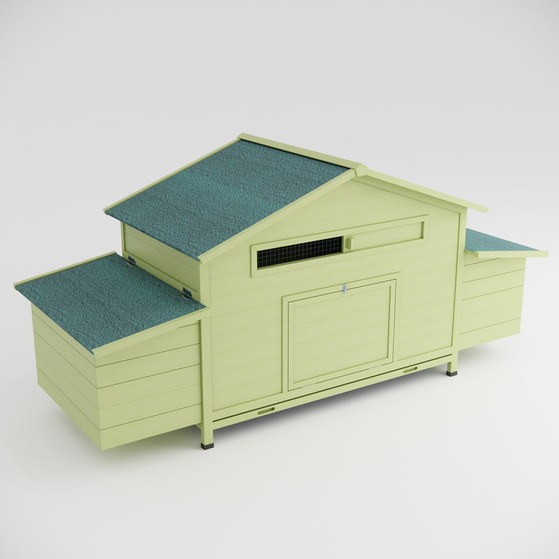 Poulailler d'extérieur, 11,12 pi², 2 portes, bonne ventilation, boîtes de nidification, conception de volaille résistante, perchoir à poulet, trous de ventilation