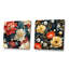 Ensemble de 2 collages floraux rouges et dorés à fusion contemporaine-101852431-101852429