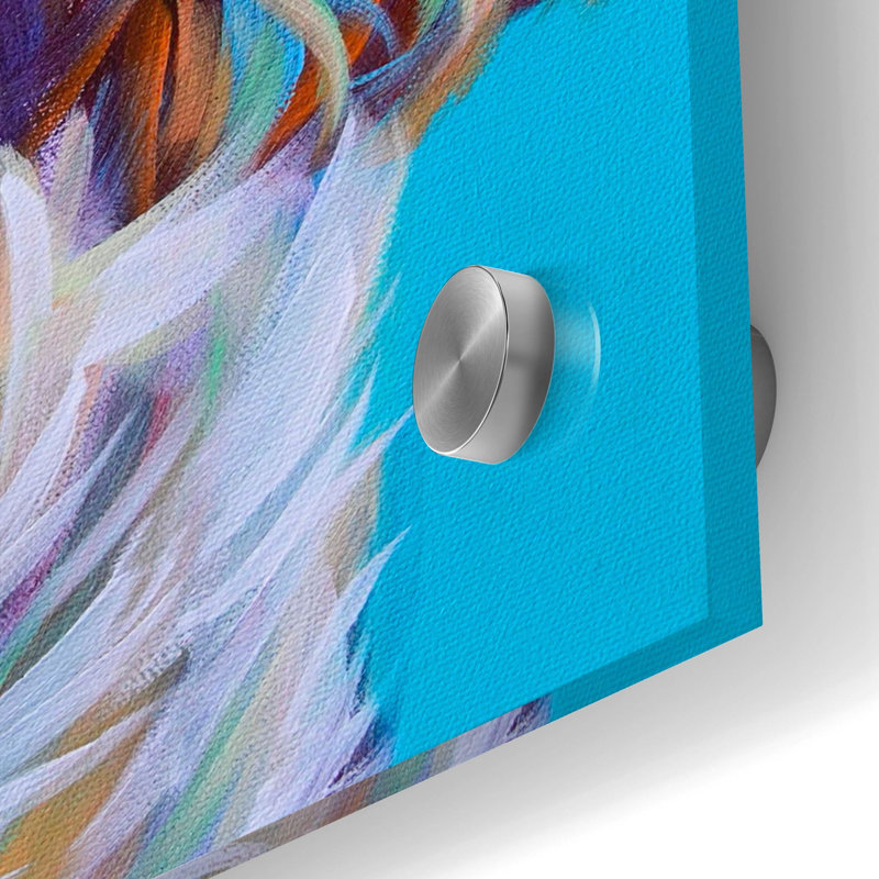 «Shih Tzu On Blue» par Carolee Vitaletti, art mural en verre acrylique, H 24 po x l 24 po x P 0,2 po