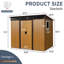 Remise extérieure en métal 8 po x 6 pi avec ventilation - garde l'air frais à l'intérieur pour les conditions météorologiques extrêmes dans la cour-117455884