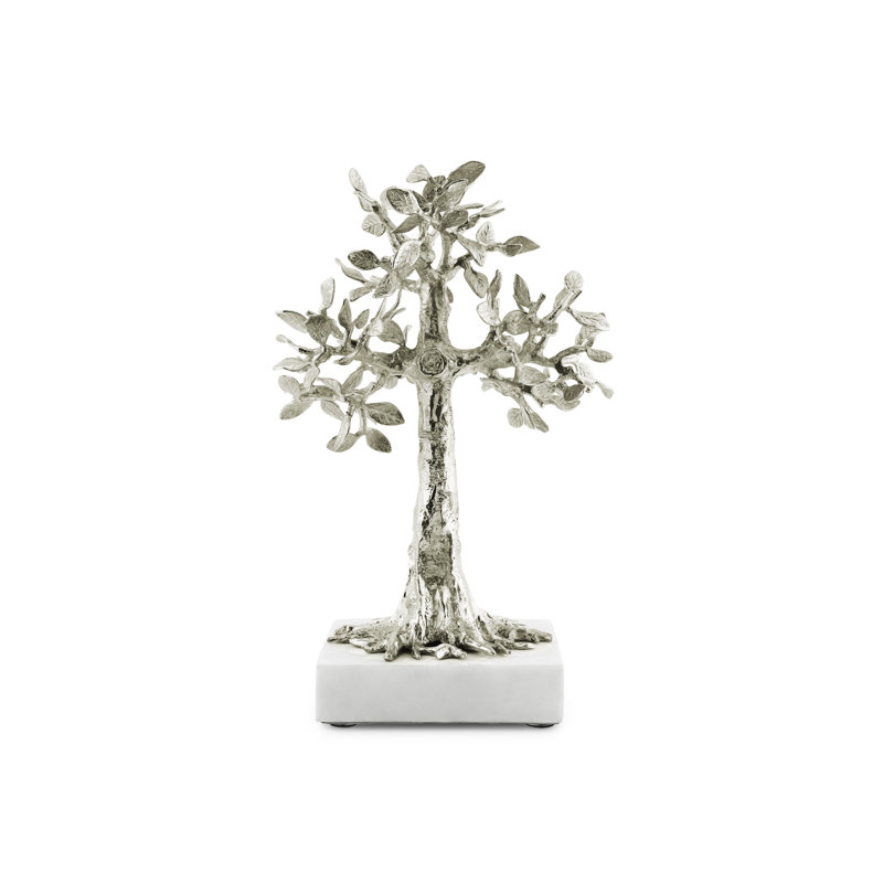 Flights of Fancy Foliated Cross Sculpture, Silver
