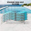 Ensemble 3 chaises longues bleues pour piscine