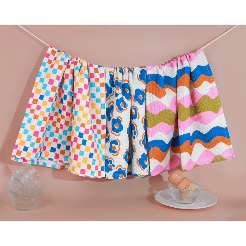 Mid-Century Mod Cotton Kitchen Towel Set