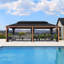 Pavillon de jardin 12 pi x 24 pi pourpre pour terrasse